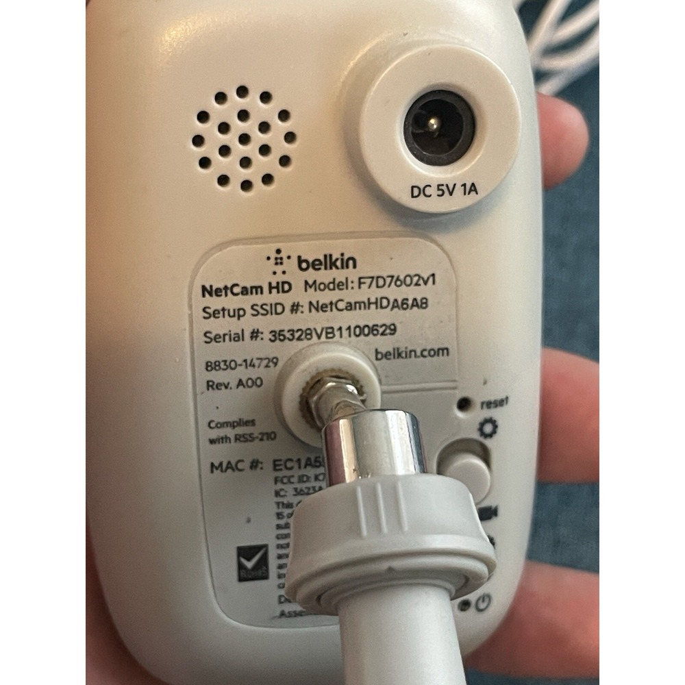 Belkin Netcam HD With Power Adapter - Picture 2 of 6